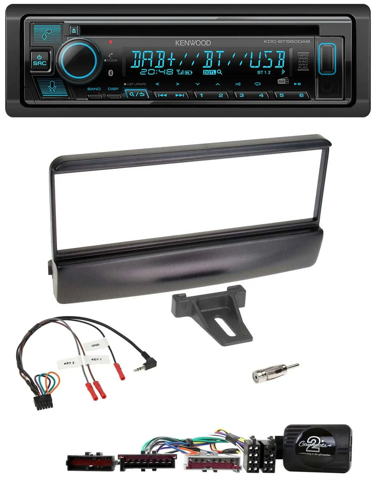 Автомагнитола для Ford Escort/Focus Kenwood Bluetooth DAB CD USB, черный