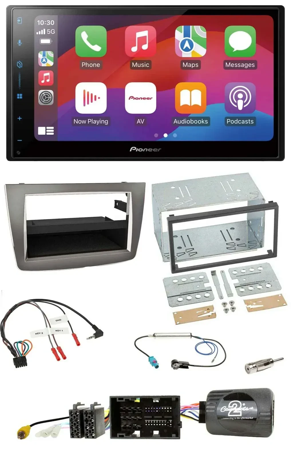 Автомагнитола Pioneer 2DIN, DAB, Bluetooth, USB, для Alfa Romeo Mito (2014–2018)