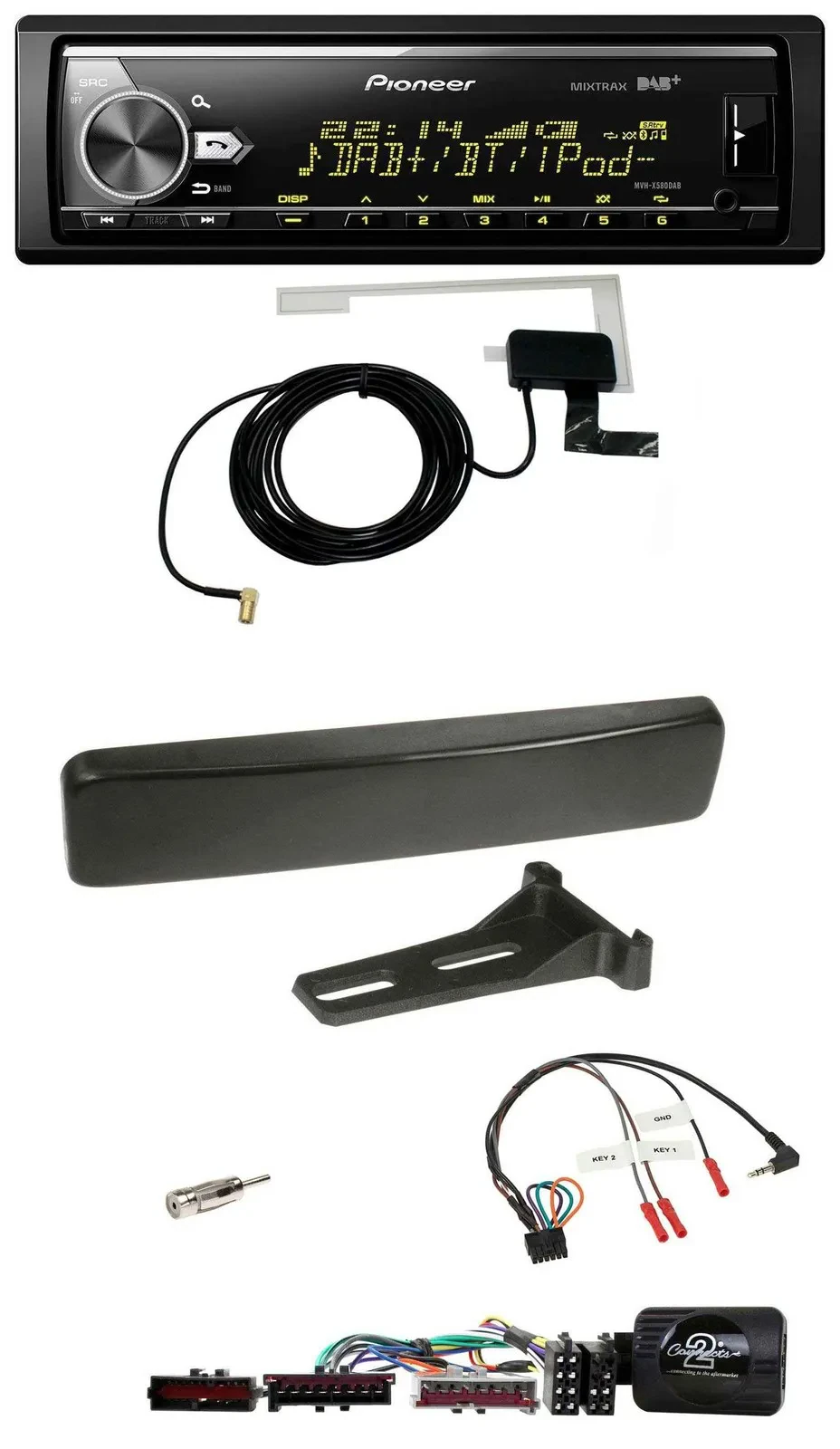 Pioneer Bluetooth DAB USB Lenkrad Autoradio für Ford Focus Mondeo schwarz