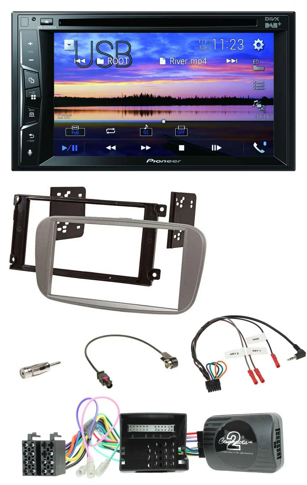 Pioneer Bluetooth 2DIN USB DVD DAB Lenkrad Autoradio für Ford Mondeo S-Max 2007-