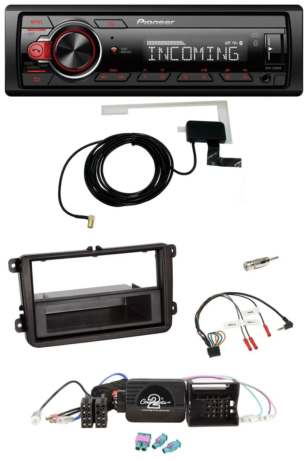 Pioneer USB Lenkrad DAB Bluetooth Autoradio für VW Amarok Beetle EOS Caddy Golf