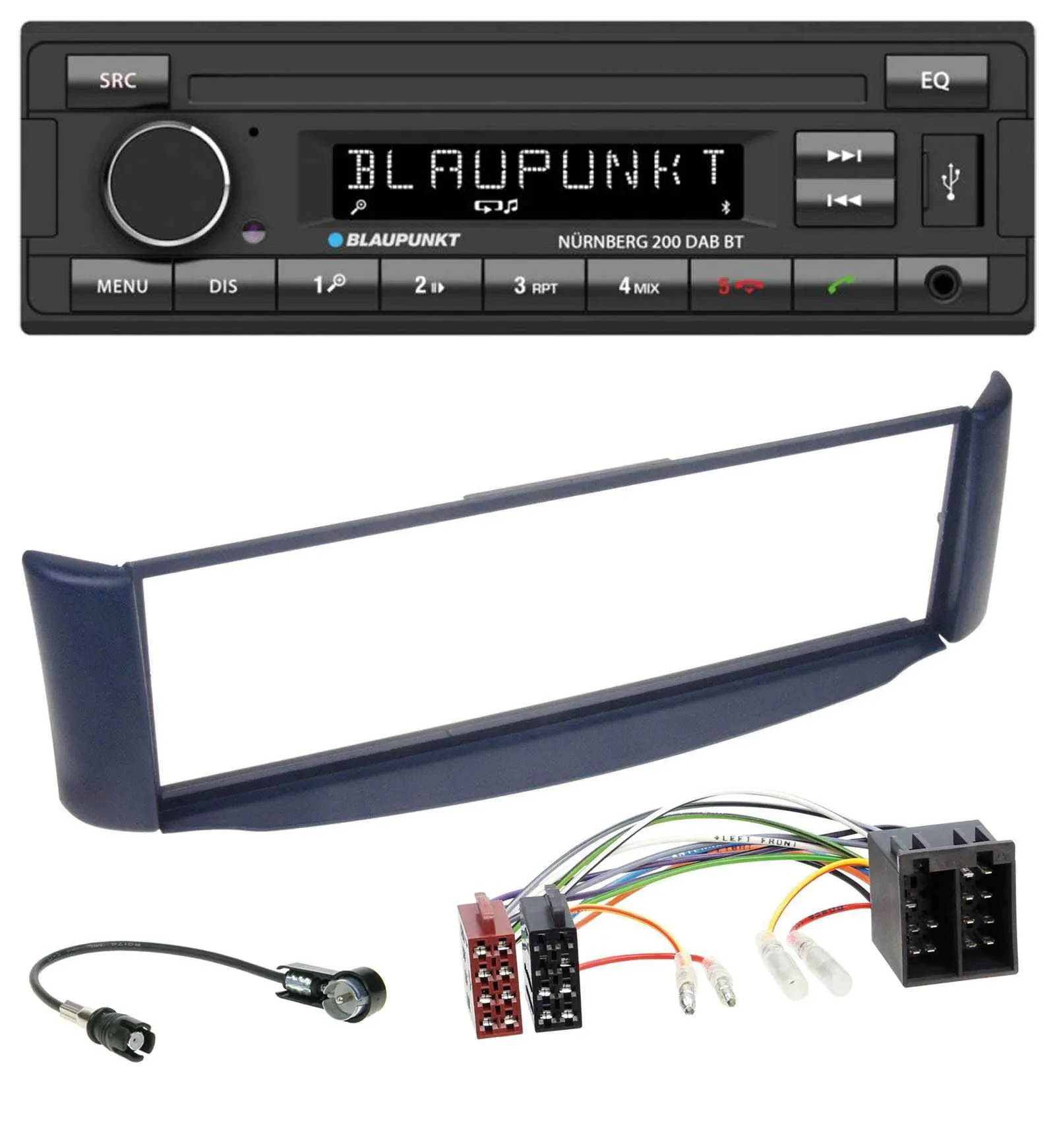 Blaupunkt USB DAB MP3 Bluetooth Autoradio für Smart ForTwo 450 blau ohne Metalls