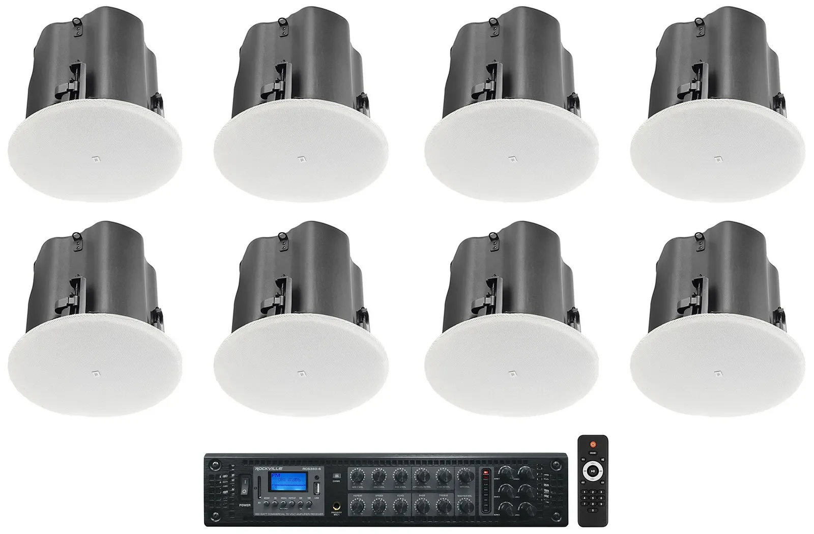 Потолочная акустика для ресторанов/баров JBL Control 416C/T + RCS350-6 6.5", 70V (набор, 8 шт.)
