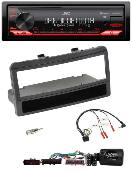 JVC Bluetooth USB DAB Lenkrad Autoradio für Ford Mondeo 00-02 schwarz Ablage