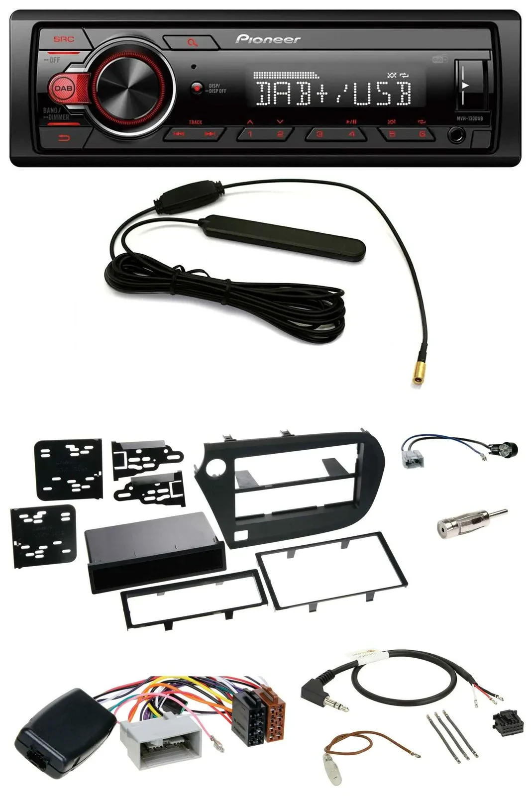 Pioneer MP3 DAB 1DIN Lenkrad USB Autoradio für Honda Insight ZE2 2009-2013