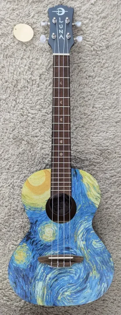 Luna UKE STR T Tenor Size Starry Night Design Acoustic Ukulele - B stock