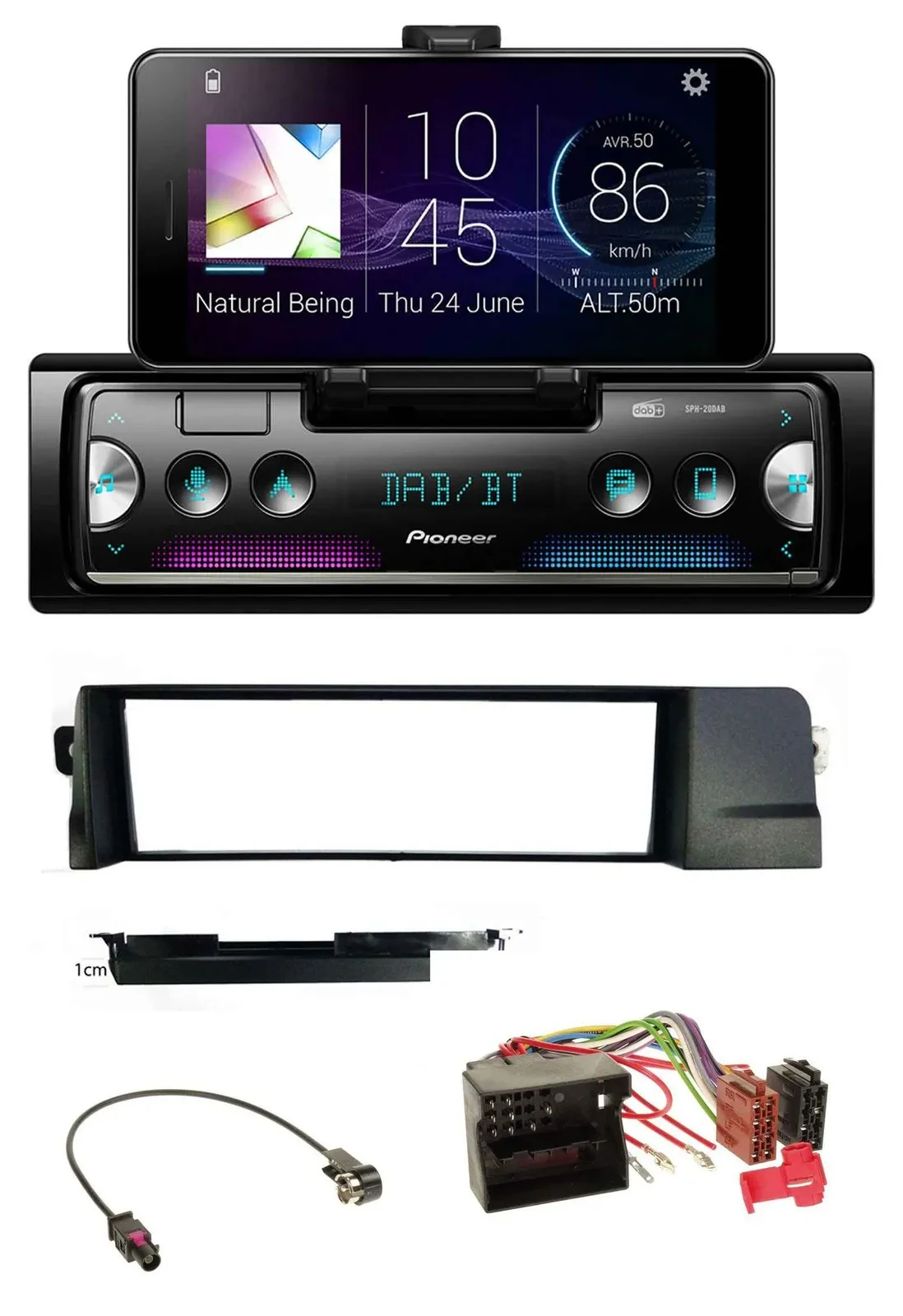 Автомагнитола для BMW 3 Series E46 Pioneer USB MP3 Bluetooth DAB Quadlock