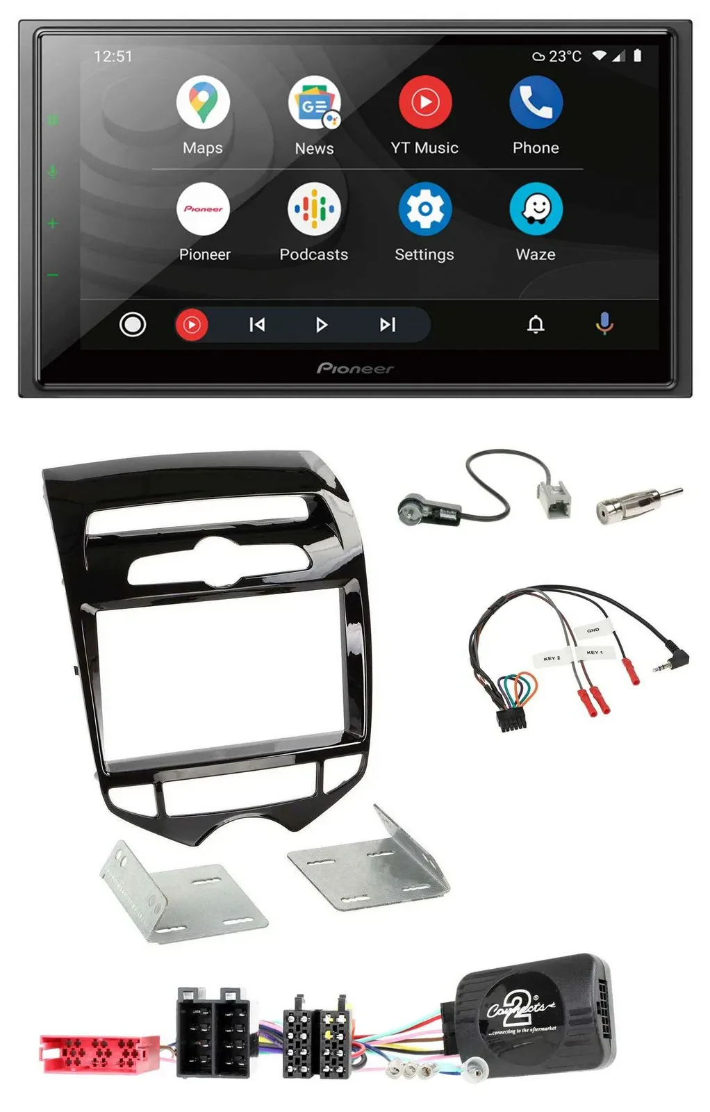 Pioneer USB 2DIN DAB Lenkrad Bluetooth Autoradio für Hyundai ix20 ab 10 autom. K