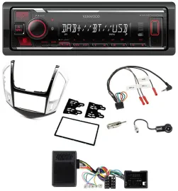Kenwood Lenkrad Bluetooth USB DAB Autoradio für Chevrolet Cruze 2011-2016 silber
