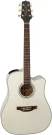 Б/У Электроакустическая гитара Takamine GD37CE PW Dreadnought, с вырезом, белый