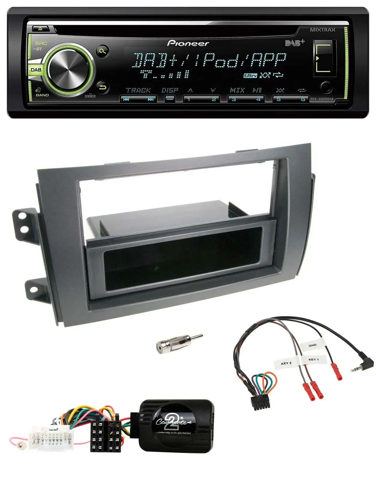 Автомагнитола Pioneer DAB CD USB MP3, совместима с кнопками на руле, для Fiat Sedici/Suzuki SX4
