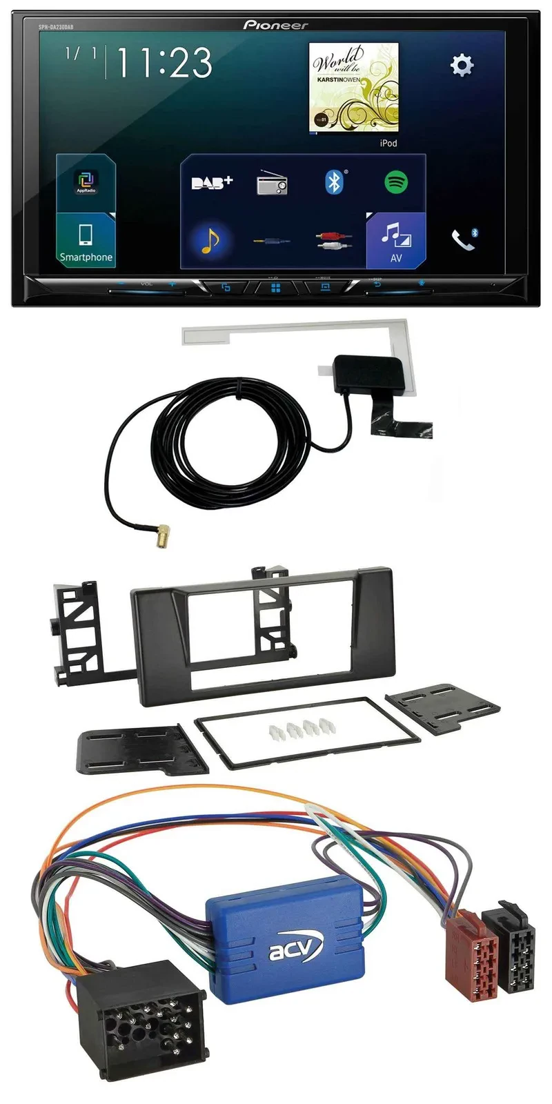 Pioneer 2DIN DAB USB MP3 Bluetooth Autoradio für BMW X5 E53 5er E39 Rundpin Akti