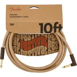 Инструментальный кабель Fender Festival Pure Hemp Straight to Angle Instrument Cable 10 ft. Natural