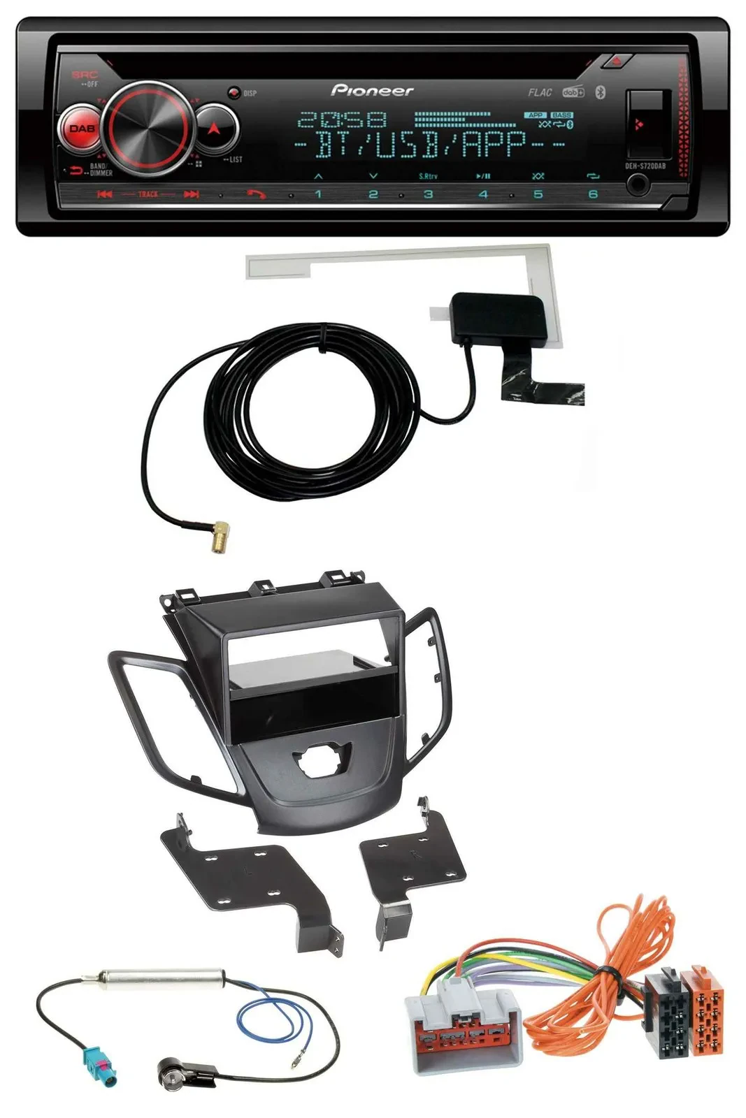 Pioneer DAB CD MP3 USB Bluetooth Autoradio für Ford Fiesta JA8 08-10 ohne Displa