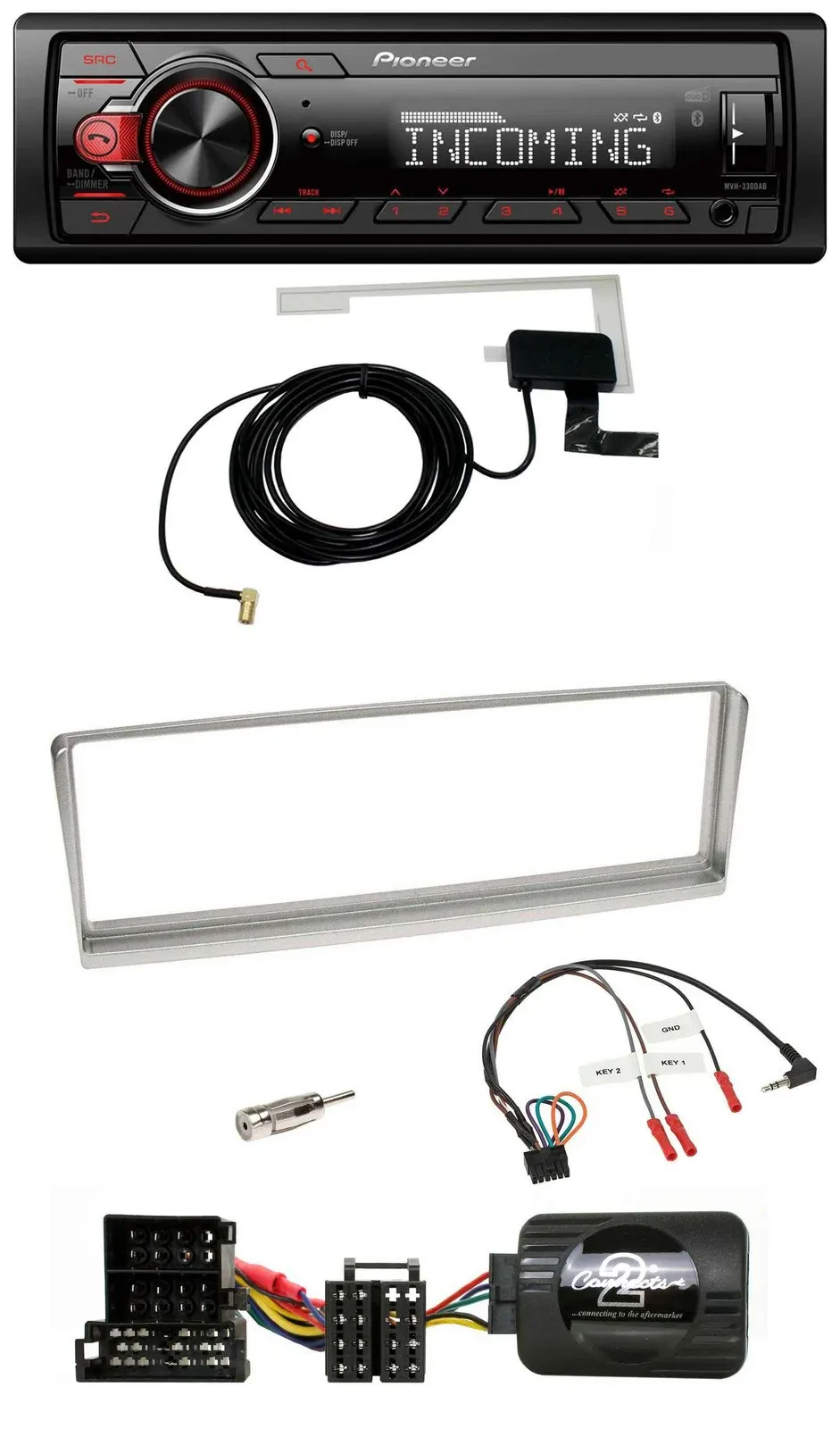 Pioneer MP3 Lenkrad CD DAB USB Autoradio für Alfa Romeo 156 2002-2003 silber