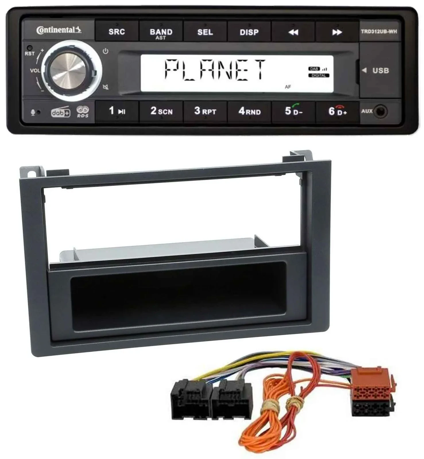 Continental USB 1DIN AUX DAB MP3 Autoradio für Saab 9.3 (ab 2006)