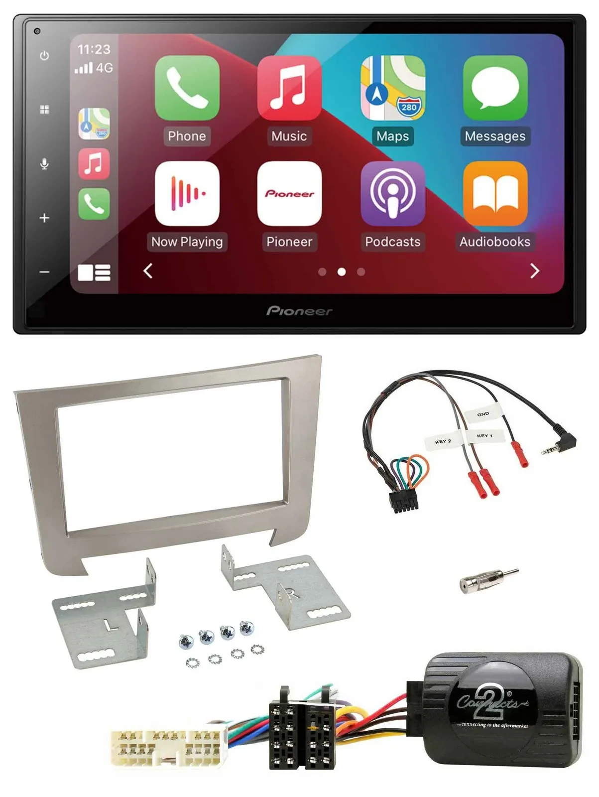 Pioneer USB Lenkrad DAB 2DIN Bluetooth Autoradio für SSangYong Rexton Telefontas