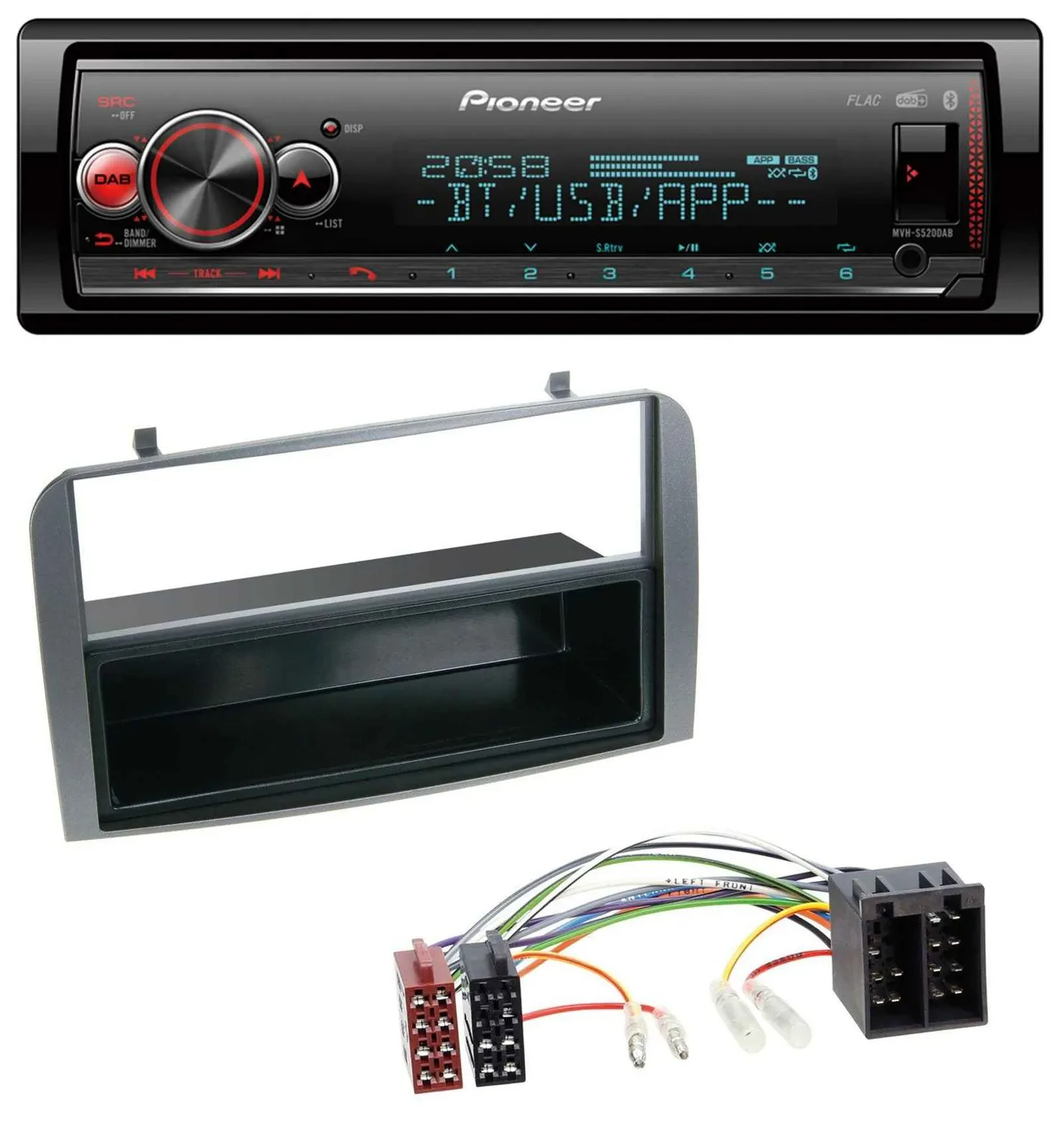 Автомагнитола Pioneer Bluetooth USB MP3 DAB для Alfa Romeo 147/GT антрацит с нишей