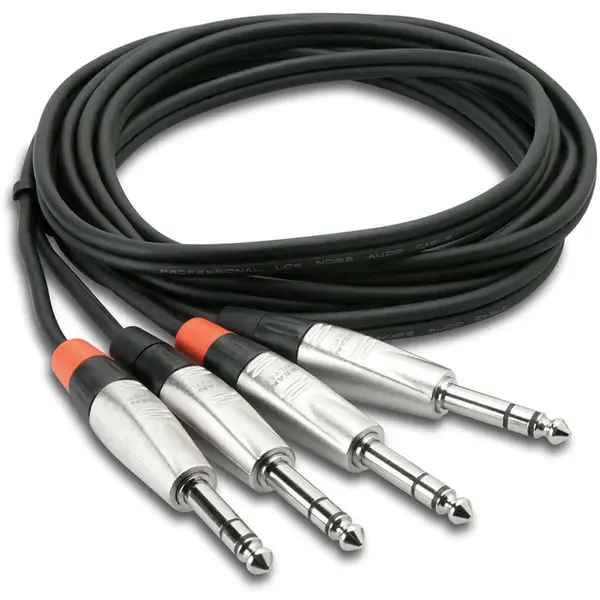 Коммутационный кабель Hosa Technology 3' Pro Stereo Interconnect, Dual REAN 1/4" TRS to Same #HSS003X2