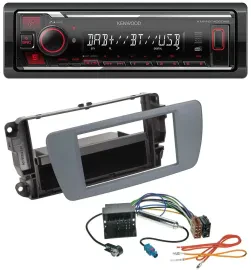 Автомагнитола для Seat Ibiza (с 2008) Kenwood MP3, Bluetooth, USB, DAB, серый