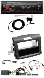 Автомагнитола для Honda CR-V (с 2013) Pioneer 1-DIN USB DAB MP3, поддержка управления на руле, черный