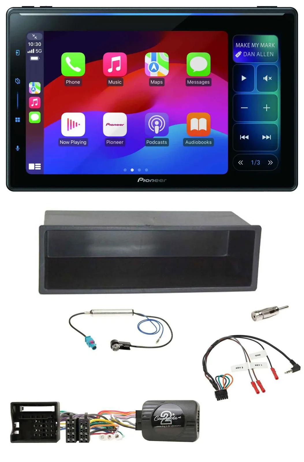 Pioneer Bluetooth DAB Lenkrad USB Autoradio für VW Polo Passat Ablagefach