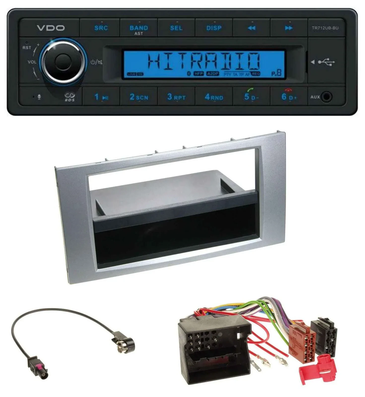 VDO Bluetooth AUX USB MP3 Autoradio für Ford Kuga Fusion Transit 05-12 silber