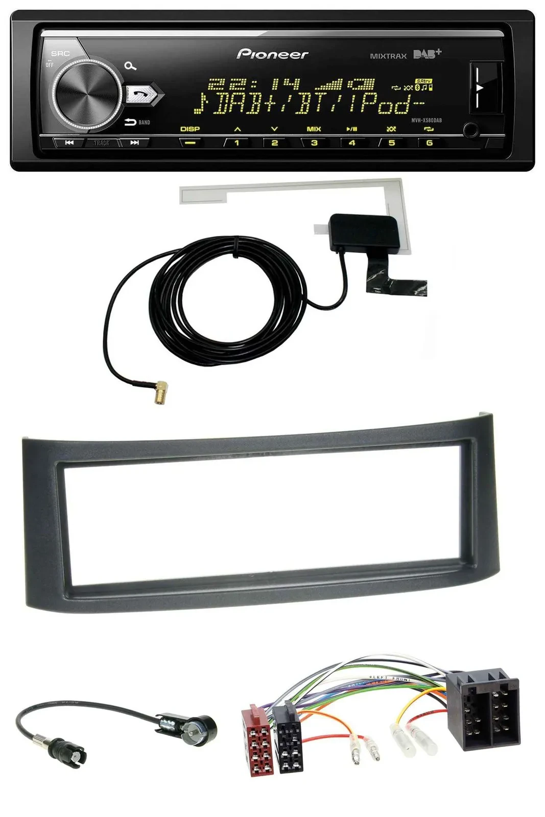 Pioneer Bluetooth DAB USB MP3 Autoradio für Smart Roadster (452)