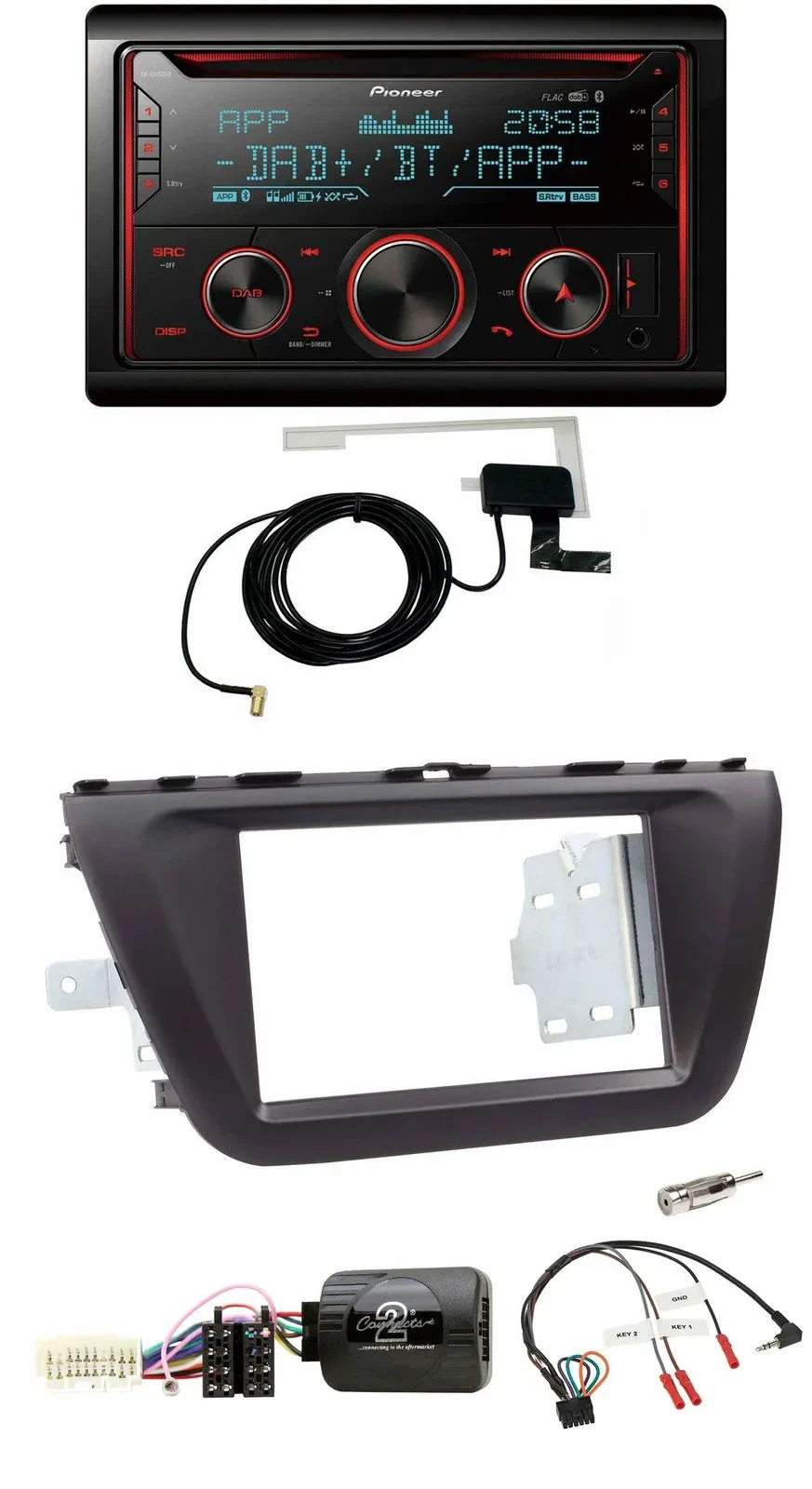 Автомагнитола для Suzuki SX4 (с 2013) Pioneer 2DIN DAB USB CD Bluetooth