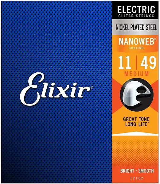 Струны для электрогитары Elixir 12102 Nanoweb 11-49