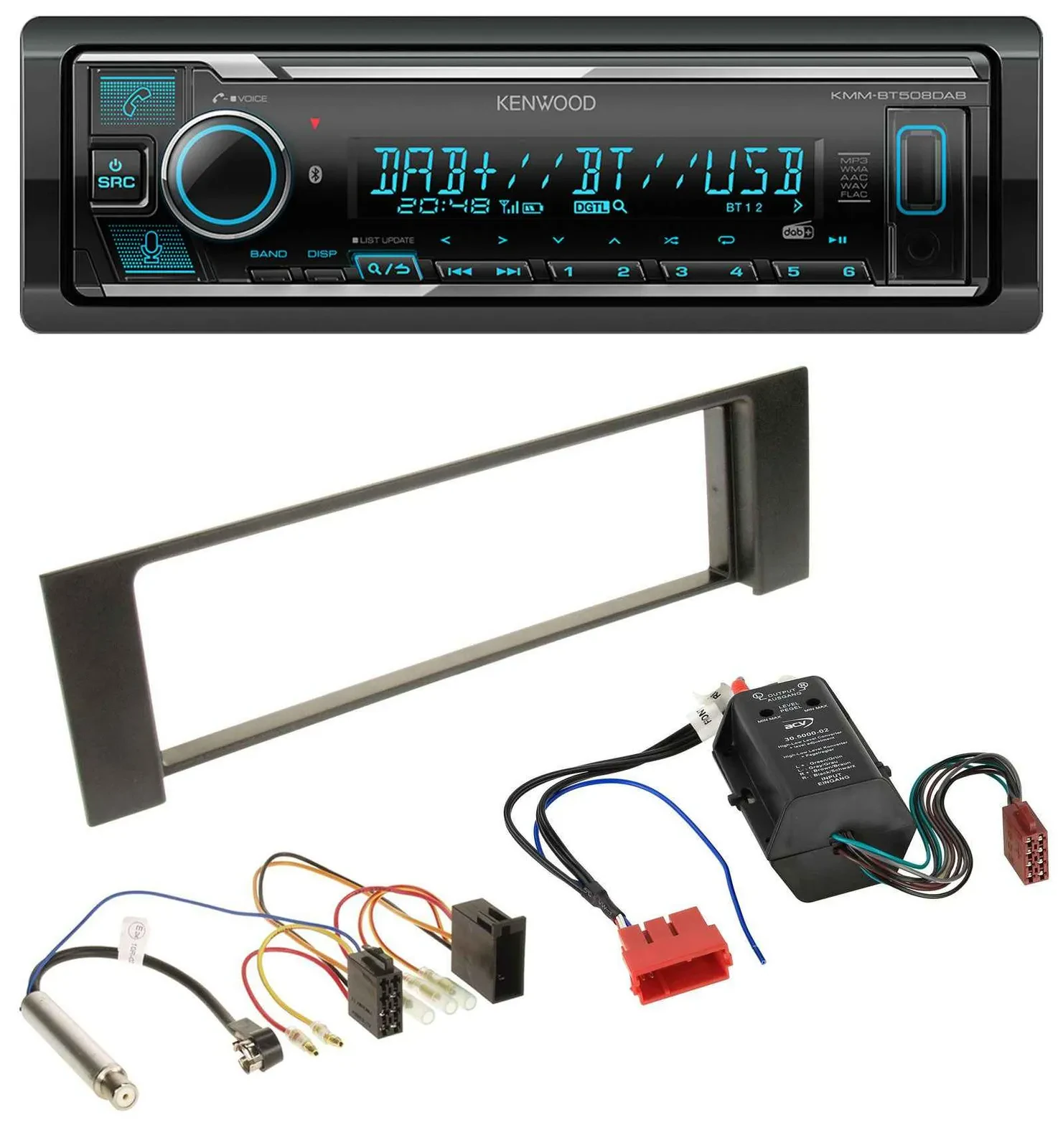 Kenwood Bluetooth MP3 DAB USB Autoradio für Audi A4 B6 00-04 Bose Aktivsystem Mi