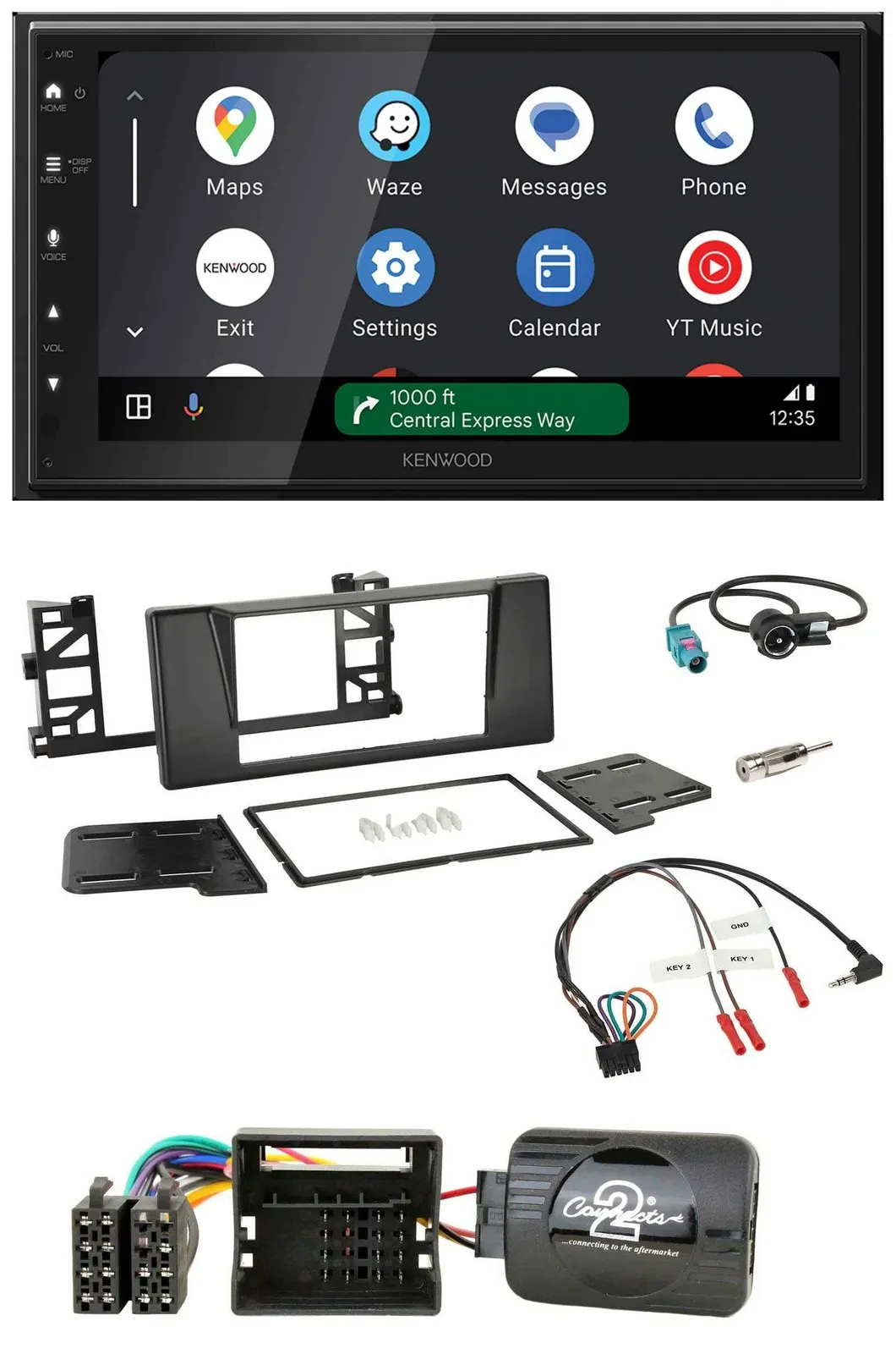 Kenwood DAB Bluetooth USB Lenkrad 2DIN Autoradio für BMW 5er E39 01-04 Aktivsyst