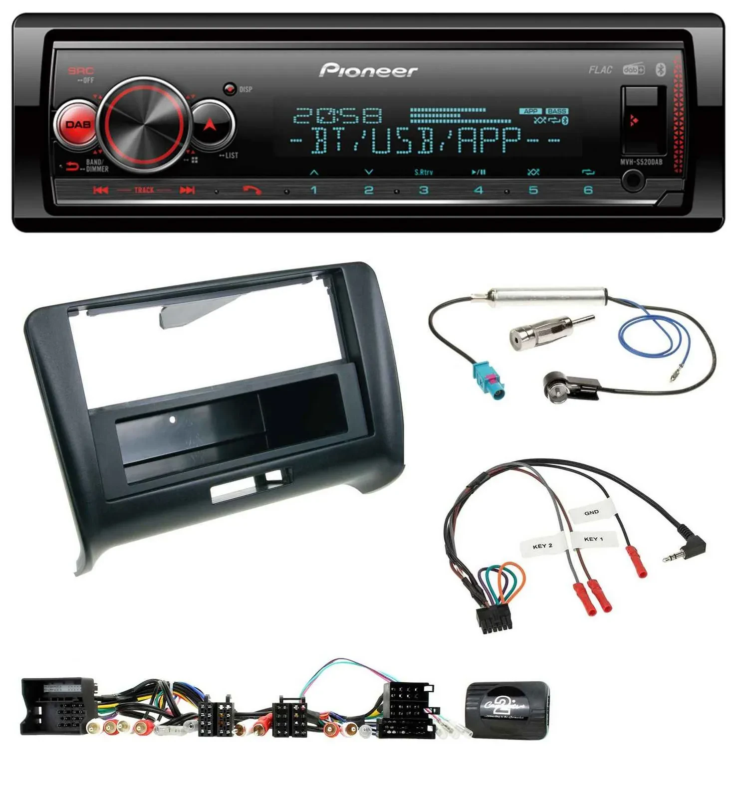 Автомагнитола для Audi TT (2006–2014) Pioneer Bluetooth, USB, DAB