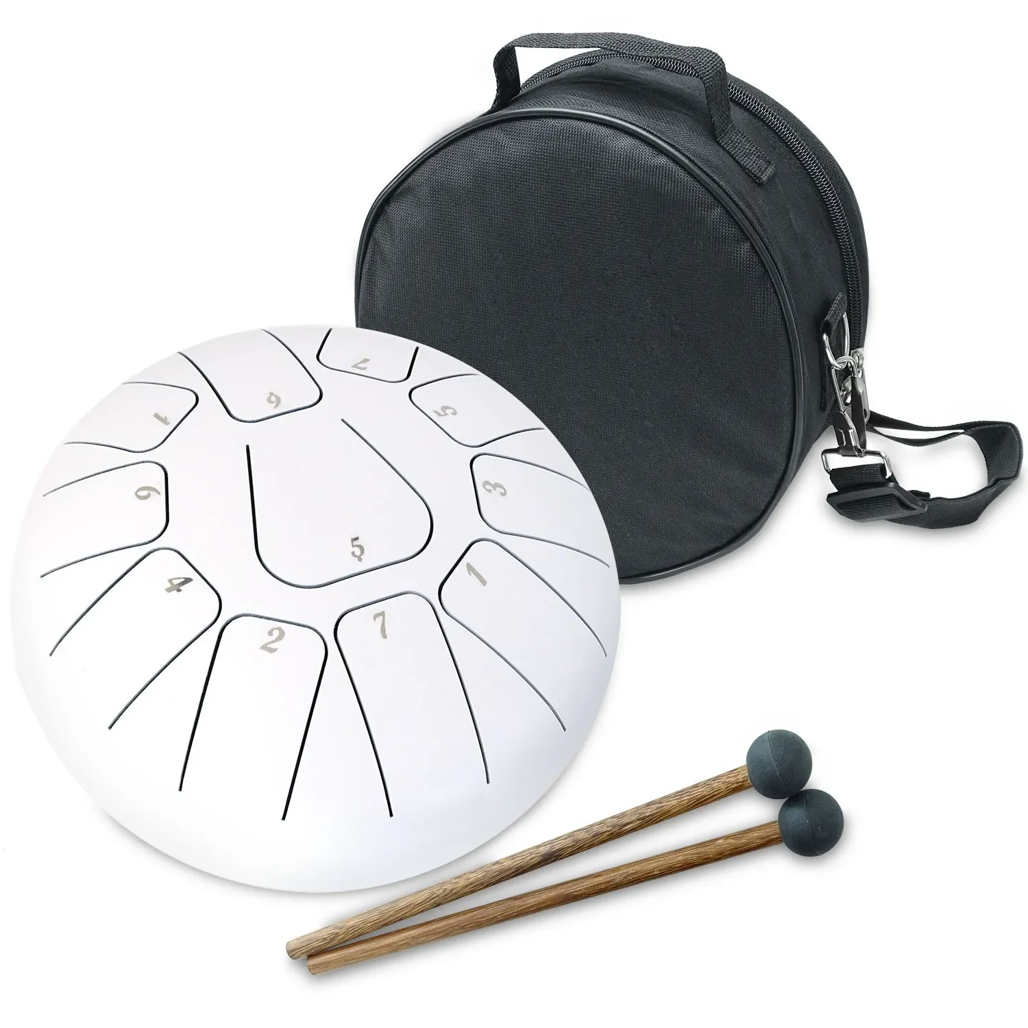 keepdrum TD8WH-F Zungentrommel Tongue Drum 11 Töne Weiss F-Dur