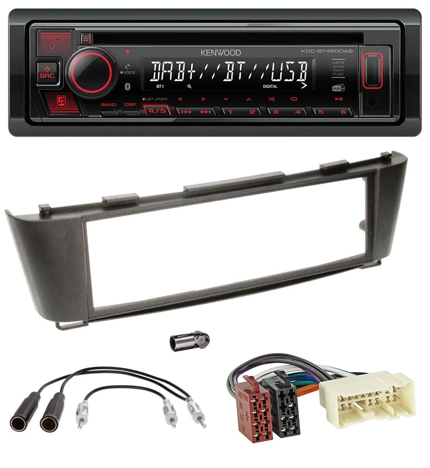 Автомагнитола Kenwood MP3, CD, USB, Bluetooth, DAB для Nissan Almera (с 2003)