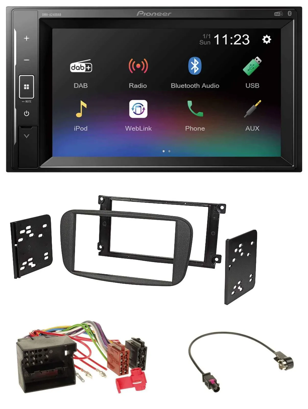 Pioneer DAB MP3 2DIN Bluetooth USB Autoradio für Ford Focus C-Max Galaxy ab 2007