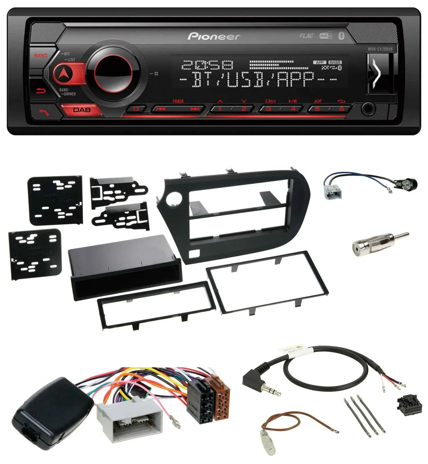 Pioneer Lenkrad USB DAB Bluetooth Autoradio für Honda Insight ZE2 2009-2013