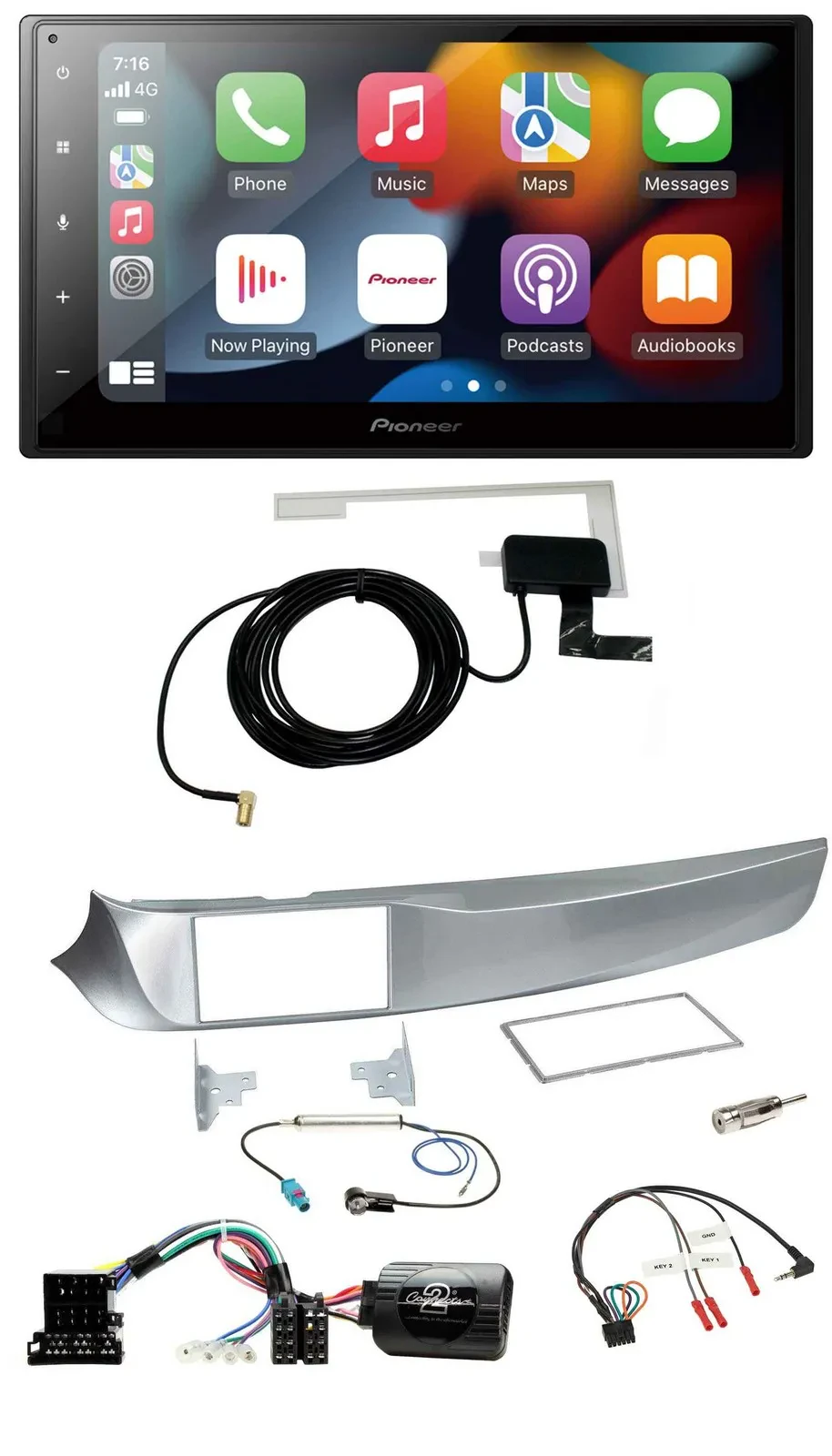 Pioneer Lenkrad USB Bluetooth DAB 2DIN Autoradio für Alfa Giulietta 2010-2014 94