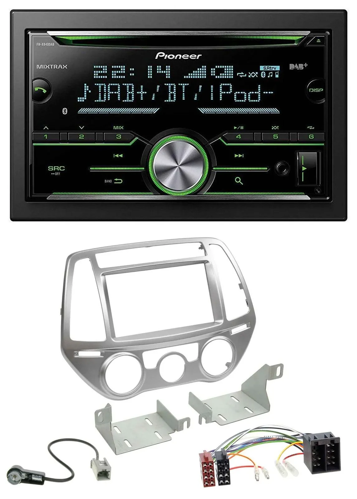 Автомагнитола Pioneer 2DIN, Bluetooth, DAB, USB, CD, для Hyundai i20 (2012–2014, ручной климат-контроль)