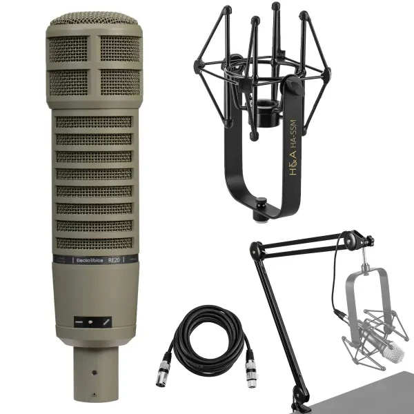 Electro-Voice RE20 Variable-D Dynamic Cardioid Microphone with Shockmount, Broad