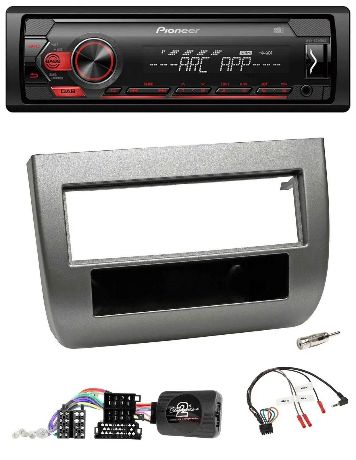Pioneer DAB 1DIN MP3 Lenkrad USB Autoradio für Lancia Y 843 05-11 dunkelsilberme