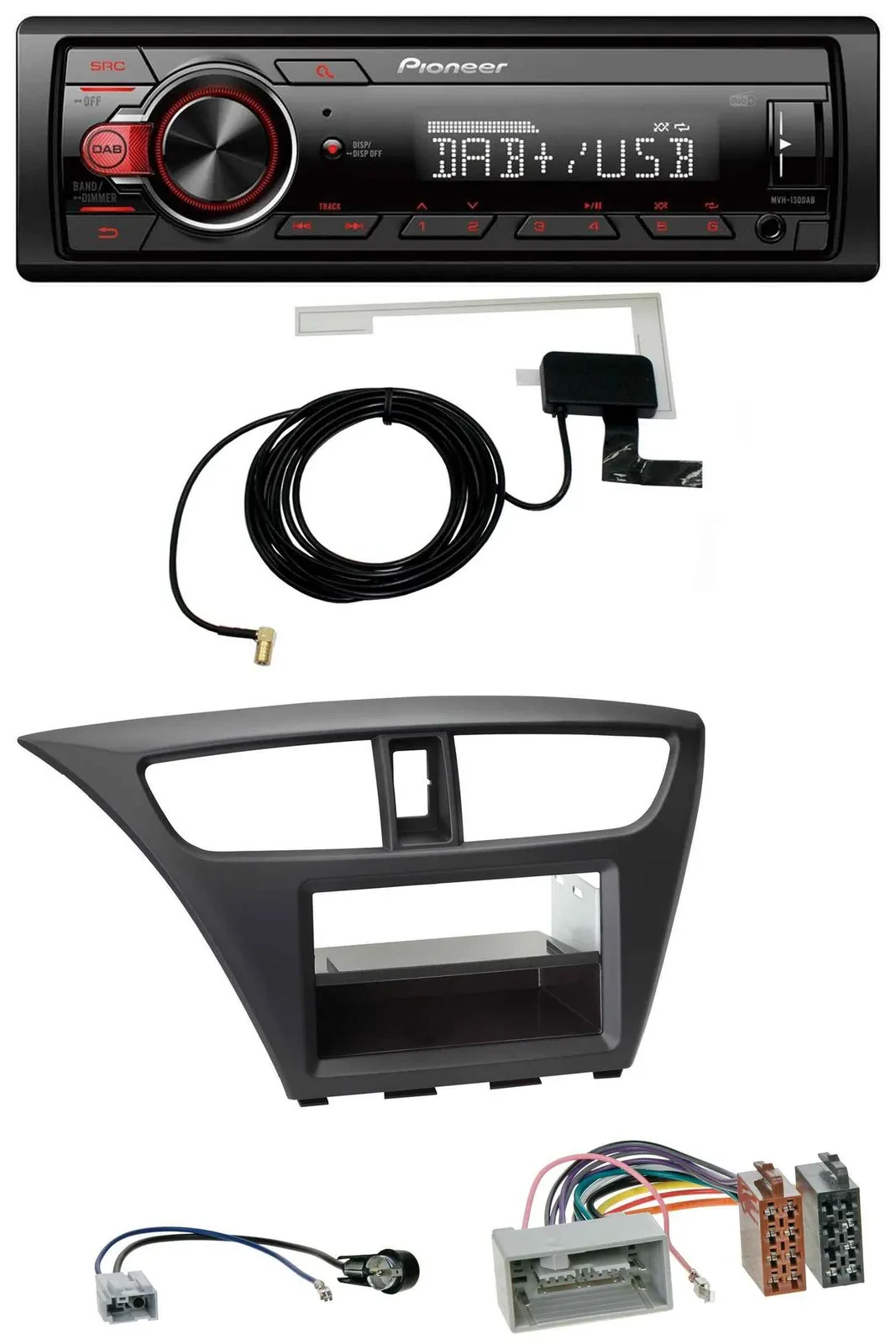 Автомагнитола для Honda Civic (с 2012) Pioneer 1DIN, MP3, DAB, USB, AUX