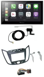 Pioneer USB MP3 2DIN Bluetooth DAB Autoradio für Ford C-Max (ab 10) grau