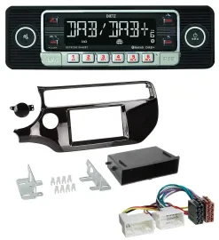 Dietz USB DAB MP3 Bluetooth Autoradio für Kia Rio UB ab 2015 piano-schwarz