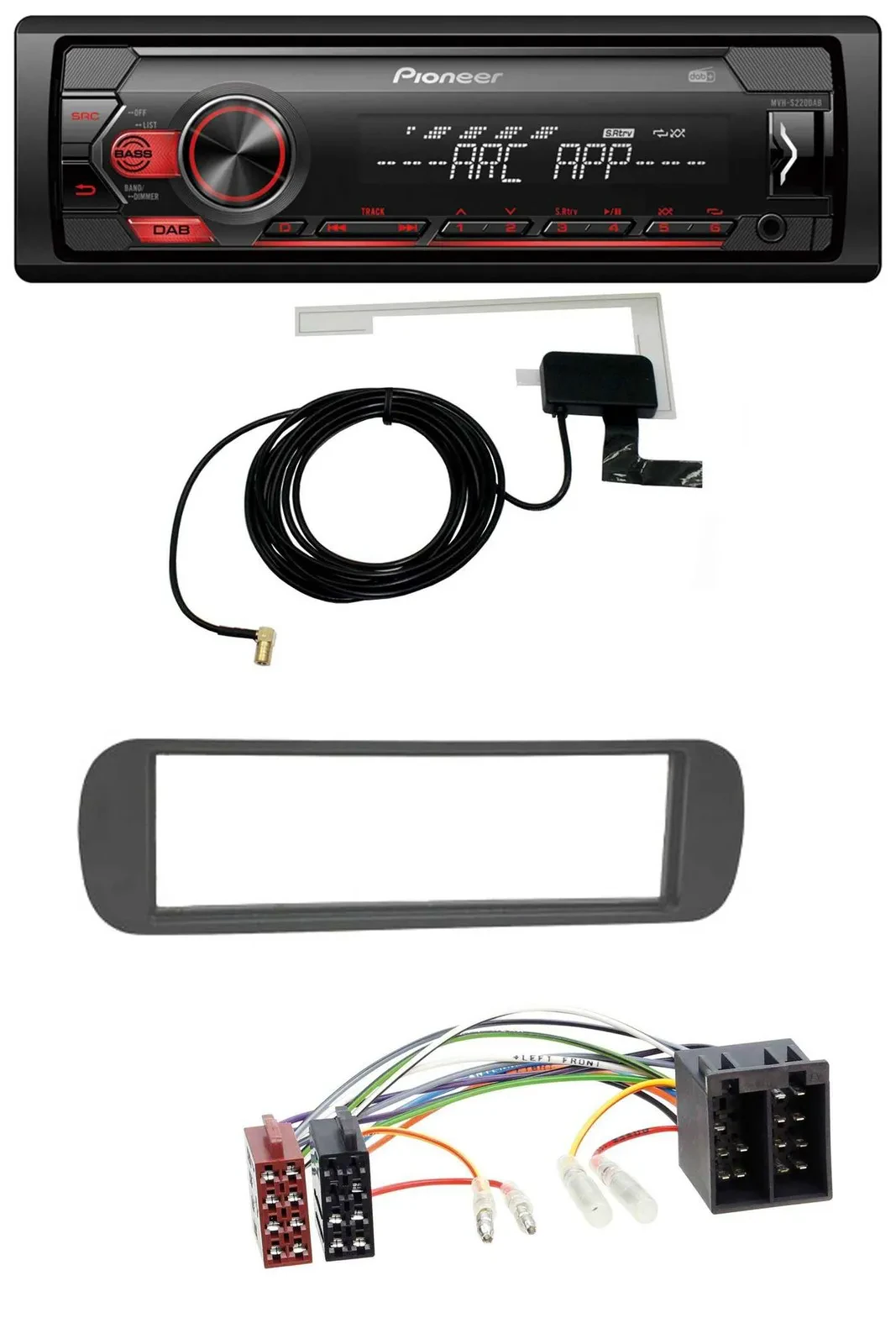 Автомагнитола для Lancia Y Pioneer 1-DIN USB DAB MP3 AUX черная