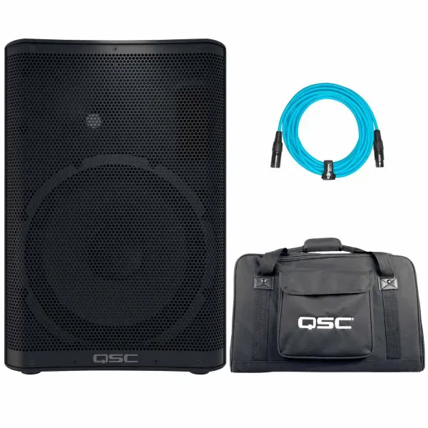 QSC CP12 CP Series Compact 12" Powered DJ PA Speaker Single w Tote Bags Pack