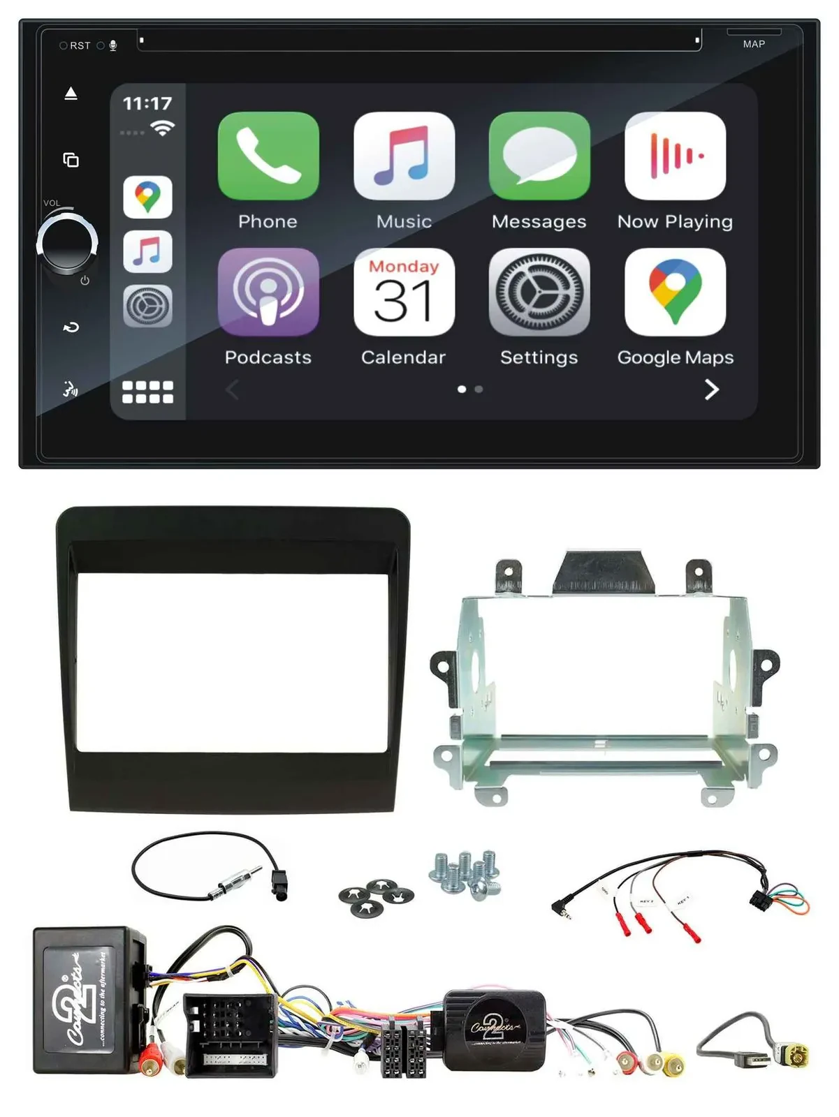 Blaupunkt DAB USB Bluetooth Lenkrad 2DIN TMC Navigation für Porsche 911 11-17 MO