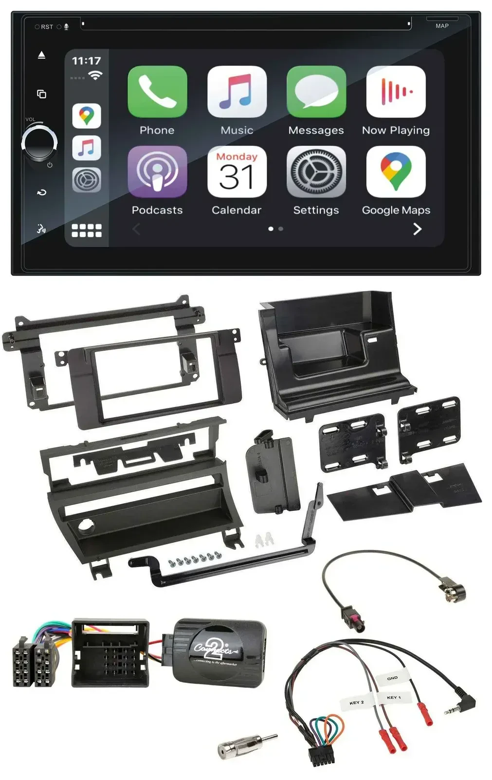Blaupunkt USB DAB Bluetooth 2DIN TMC Lenkrad Navigation für BMW 3-er E46 2001-20