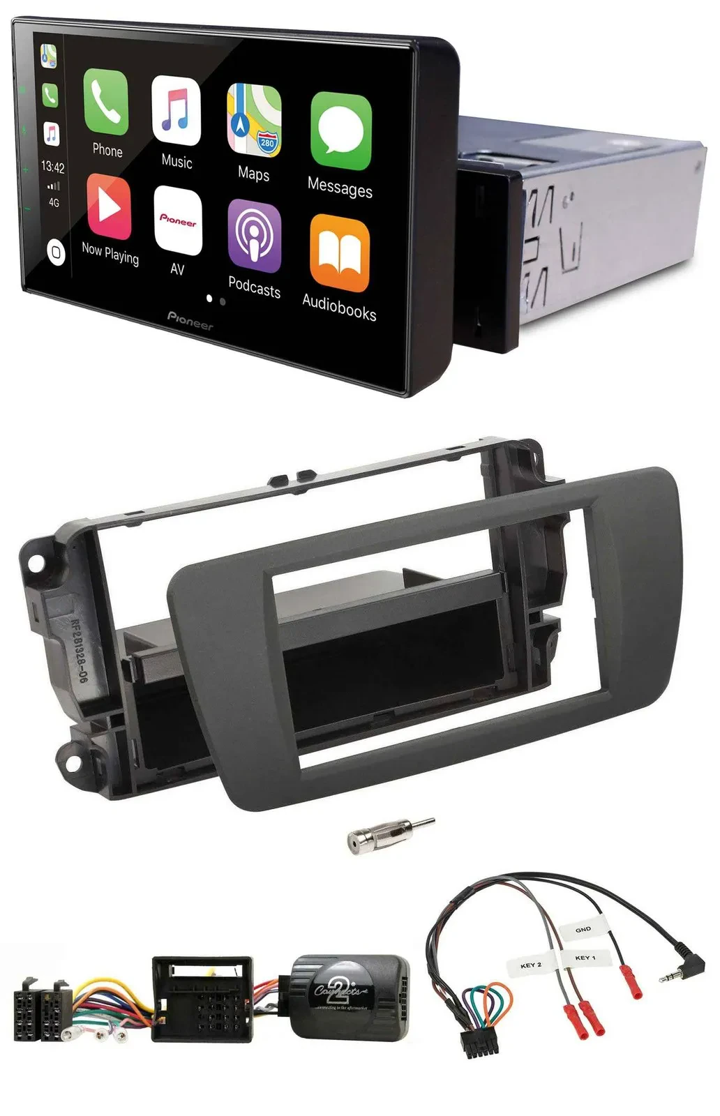 Pioneer Bluetooth Lenkrad DAB USB Autoradio für Seat Ibiza tuam grey