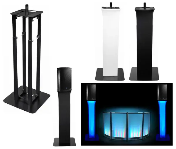 (1) Rockville Black Adjustable Totem Speaker Stand For Yorkville TX4